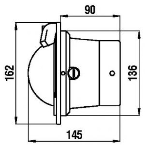 Bussola Riviera serie POLARE BP2 bianco/nero mm.162 ad incasso verticale